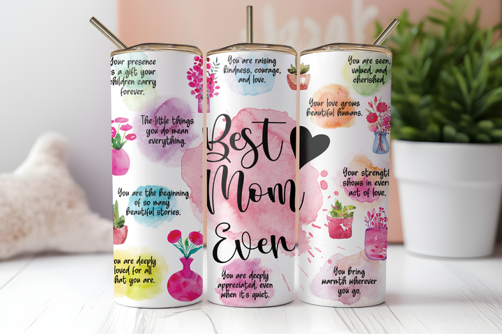 Digital Sublimation Designs - Mom Vibes Collection Tumbler Wraps — 40oz Big Swig — Best Mom Ever