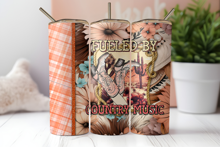 Digital Sublimation Designs - Southern Girl Tumbler Wraps — 20oz Skinny — Fueled By Country Music