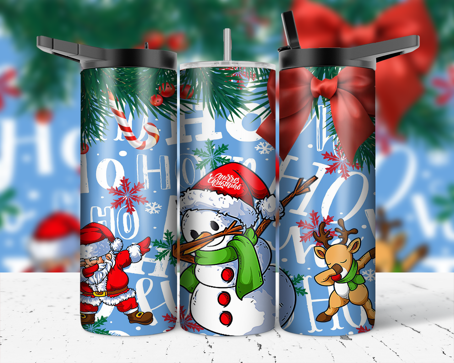 ASSORTED READY TO PRESS SUBLIMATION PRINTS FOR 20oz STRAIGHT SKINNY TUMBLERS (10 PACK) - CHRISTMAS 2