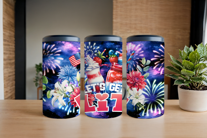Digital Sublimation Designs - Fourth of July Tumbler Wraps — 40oz Big Swig — Flip Flops and Fireworks