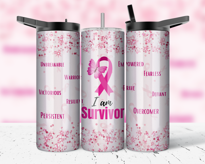 Assorted Ready to Press Sublimation Prints for 20oz Straight Skinny Tumblers (10 Pack) - Breast Cancer Awareness