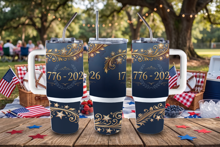 Digital Sublimation Designs - America 250 Tumbler Wraps — 40oz Big Swig — Declaration and Stars