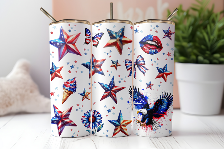 Digital Sublimation Designs - America 250 Tumbler Wraps — 40oz Big Swig — Declaration and Stars