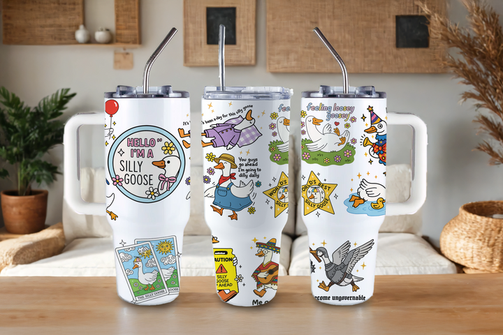 Digital Sublimation Designs - Collection B Tumbler Wraps — 40oz Big Swig — Cute Silly Goose
