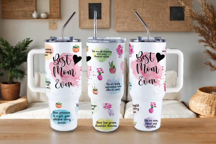 Digital Sublimation Designs - Mom Vibes Collection Tumbler Wraps — 40oz Big Swig — Best Mom Ever