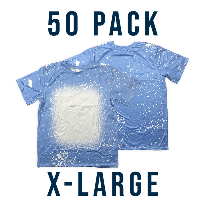 Bulk Deal: Lot of 50 Sublimatable Bleached T-shirts - detail view | sublimatable apparel blank