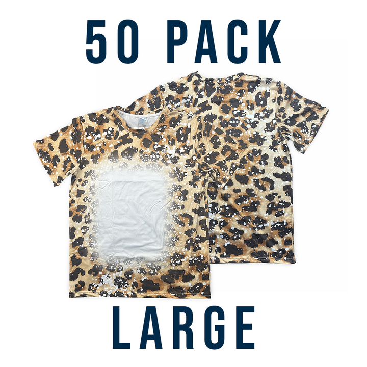 Bulk Deal: Lot of 50 Sublimatable Bleached T-shirts - alternate angle | sublimatable apparel blank