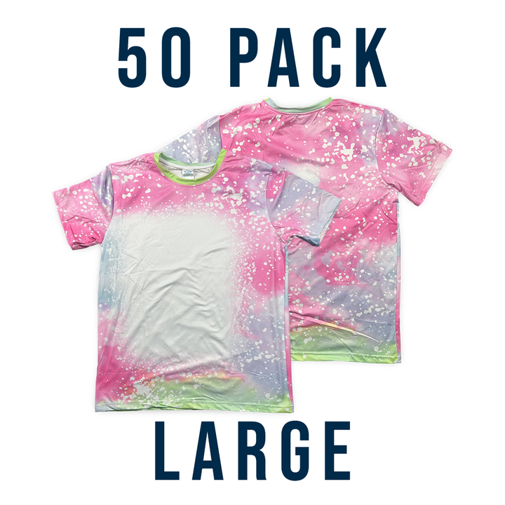 Bulk Deal: Lot of 50 Sublimatable Bleached T-shirts - color option | sublimatable apparel blank