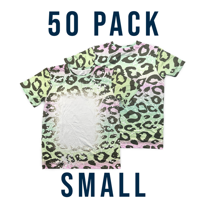 Bulk Deal: Lot of 50 Sublimatable Bleached T-shirts - scale reference | sublimatable apparel blank