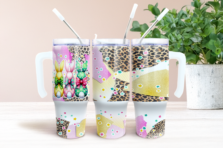 Digital Sublimation Designs - Easter — 30oz Grippy — Bow Bunny Collage