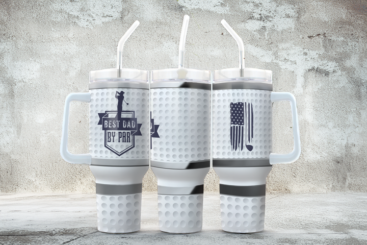 Digital Sublimation Designs - Father's Day 2025 Tumbler Wraps — 40oz Traveler — Best Dad By Par