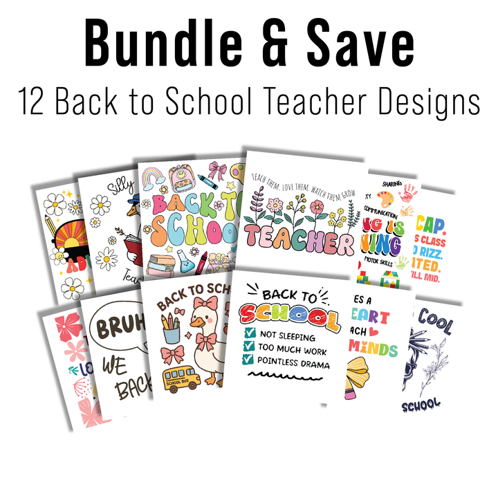 Multi Product Use - Digital Sublimation Designs - Back to School Teachers — Bundle And Save All 12 Designs