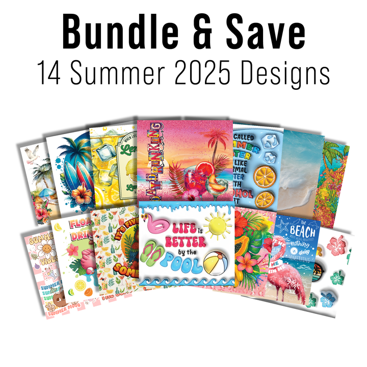 Digital Sublimation Designs - Summer Tumbler Wraps — Tan