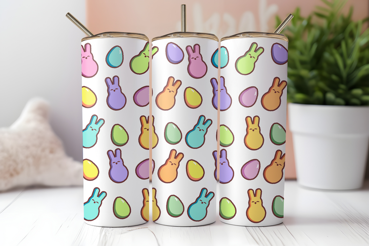 Digital Sublimation Designs - Easter — 20oz Skinny — Peeps & Egg Hunt