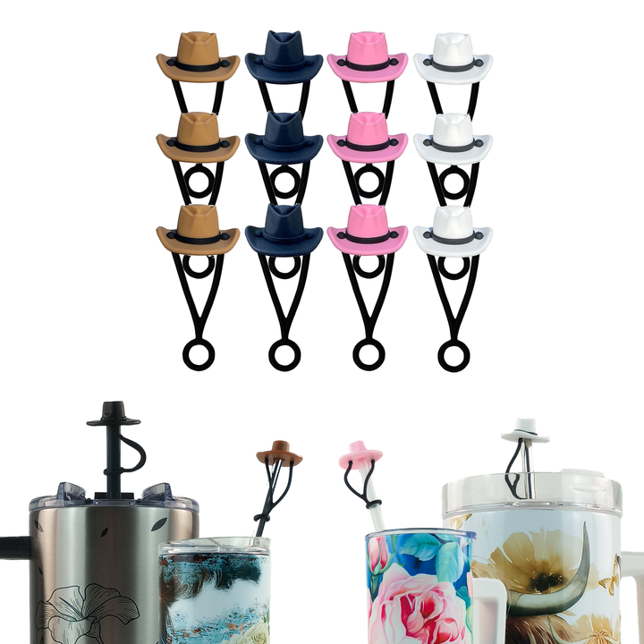Silicone Straw Topper - 12 Pack - detail view | drinkware straw accessory