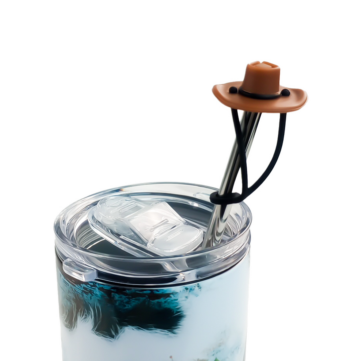Silicone Straw Topper - 12 Pack - top view | drinkware straw accessory