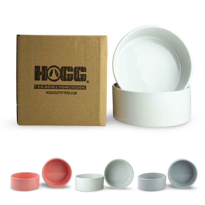 6" Sublimatable Ceramic Dog Bowl Set (2 Units) — Color Assortment