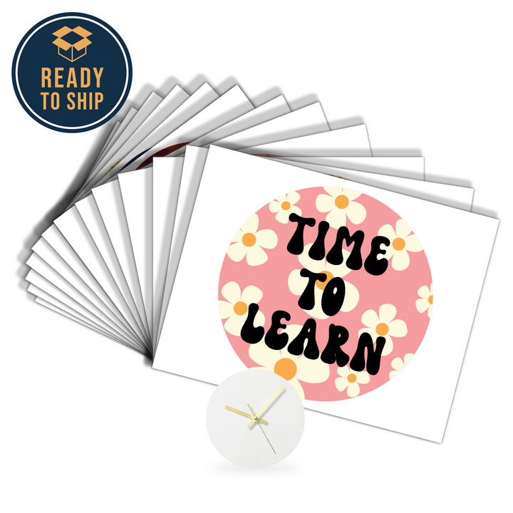 Assorted Ready to Press Sublimation - Classroom Clocks (12 Pack) — Sublimatable Clocks