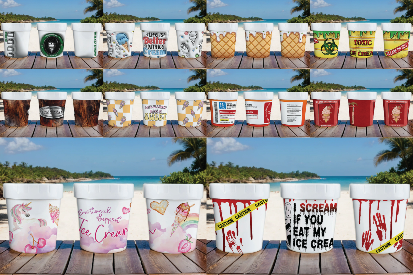 DIGITAL SUBLIMATION DESIGNS - ICE CREAM CONTAINER