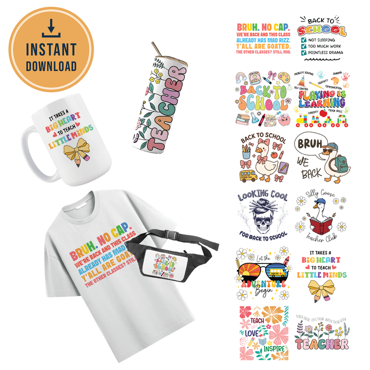 Multi Product Use - Digital Sublimation Designs - Back to School Teachers