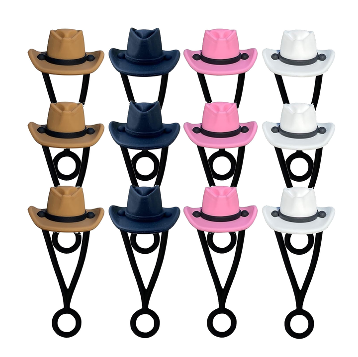 Silicone Straw Topper - 12 Pack - alternate angle | drinkware straw accessory