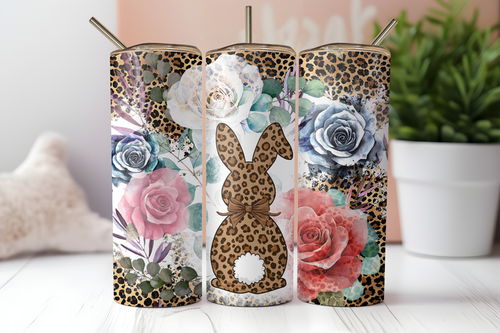 Digital Sublimation Designs - Easter — 20oz Skinny — Floral Bunny Spots