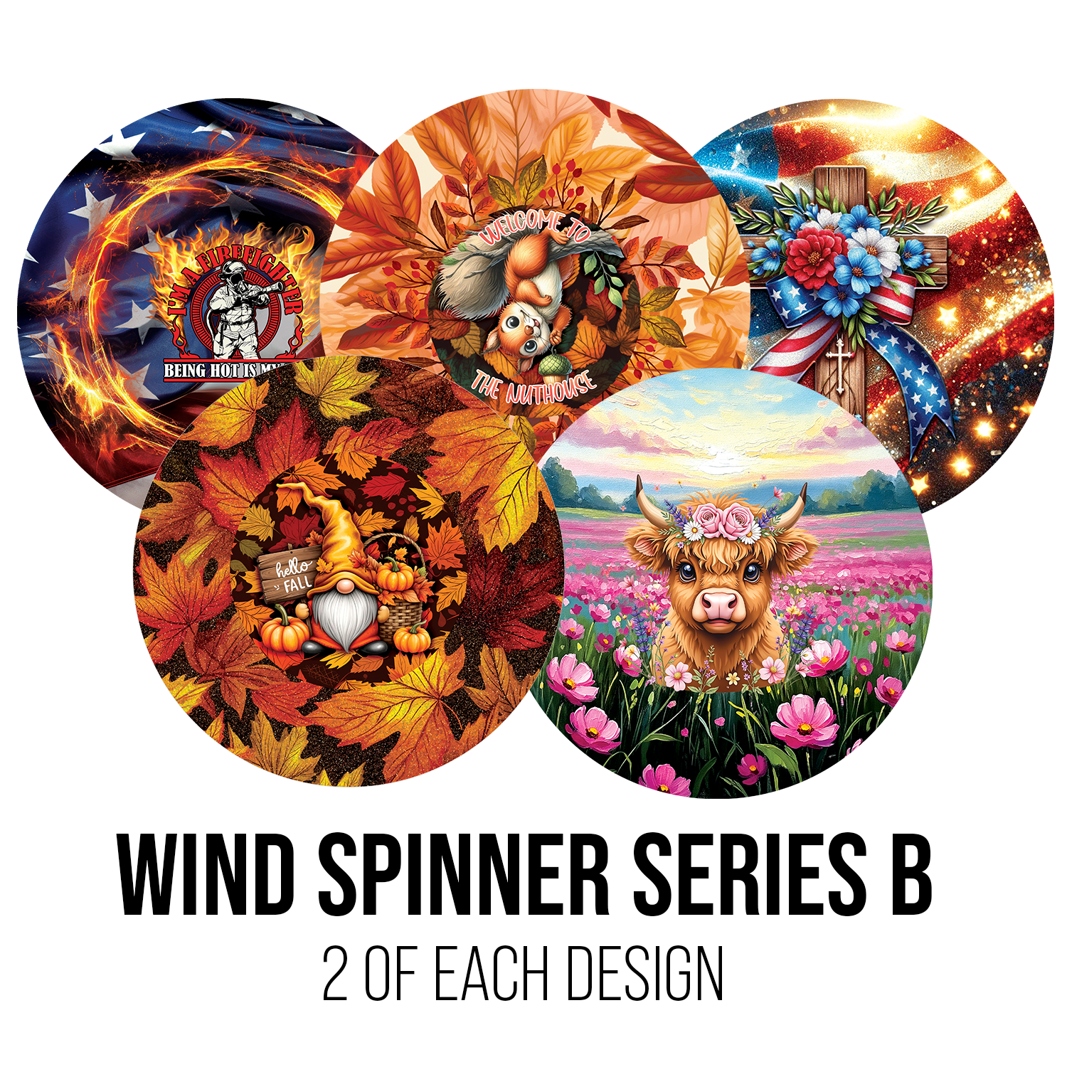 ASSORTED READY TO PRESS SUBLIMATION - WIND SPINNER WRAPS