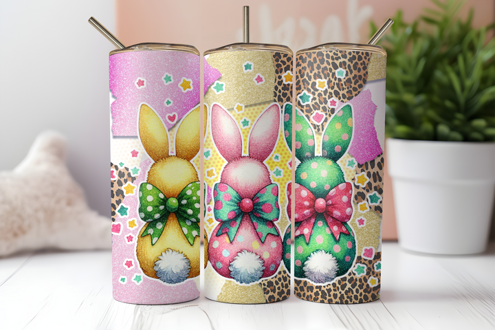Digital Sublimation Designs - Easter — 20oz Skinny — Bow Bunny Collage