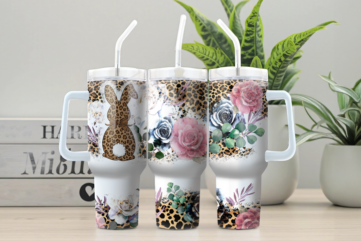 Digital Sublimation Designs - Easter — 30oz Grippy — Floral Bunny Spots