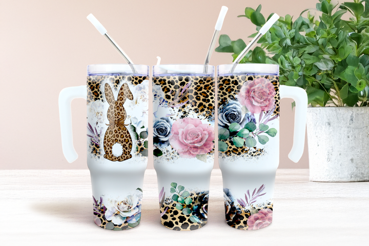 Digital Sublimation Designs - Easter — 30oz Grippy — Floral Bunny Spots