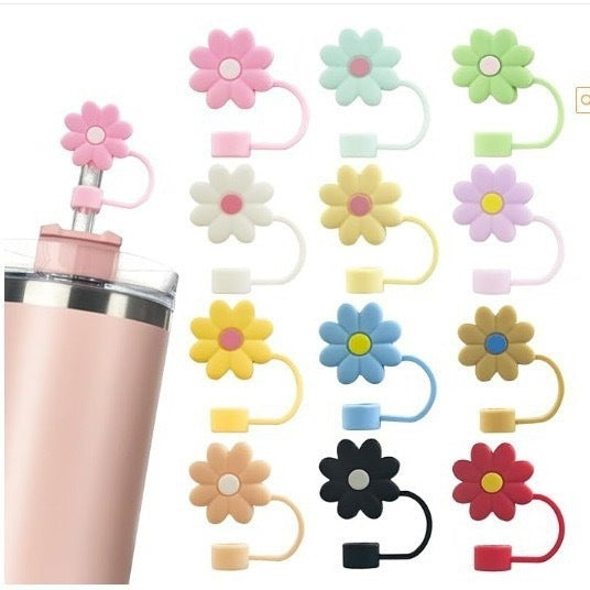 Silicone Straw Topper - 12 Pack - bottom view | drinkware straw accessory