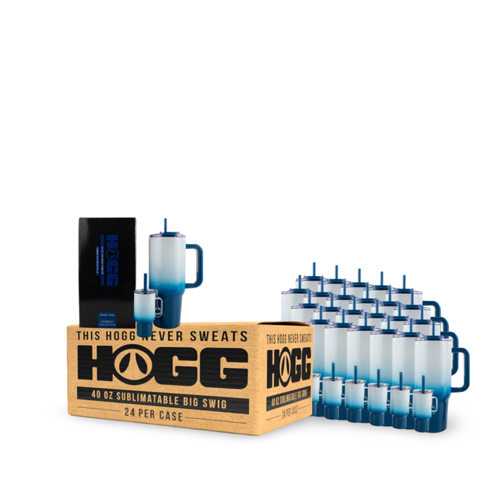 40oz Sublimatable Big Swig Tumbler Case (24 Units) - Game Day Collection | Ombre Playbook Blue