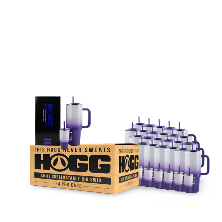 40oz Sublimatable Big Swig Tumbler Case (24 Units) - Game Day Collection | Ombre Playoff Purple