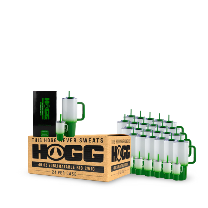 40oz Sublimatable Big Swig Tumbler Case (24 Units) - Game Day Collection | Ombre Turf Time