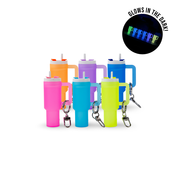 Mini Tumbler Chapstick Holder + Keychain — 6 Pack Glow