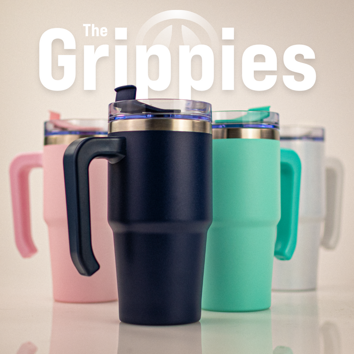 12oz Powder Coated Grippy Tumbler