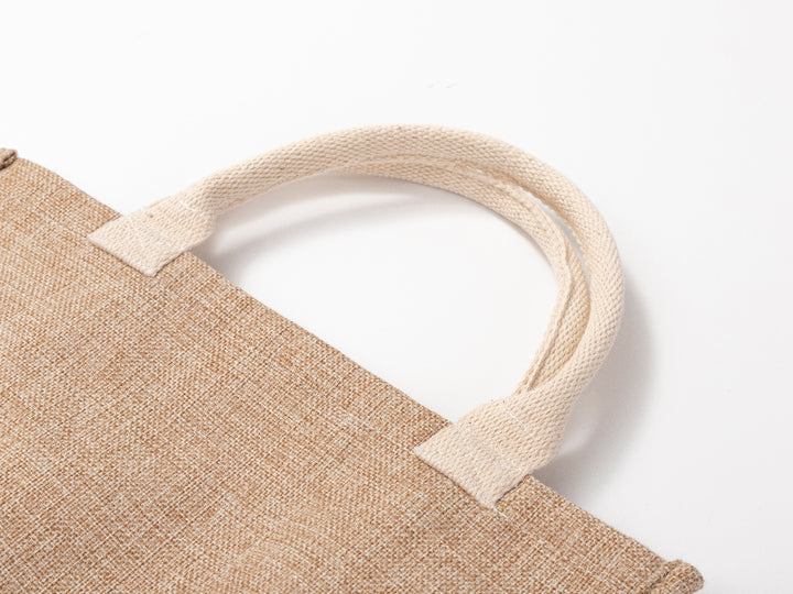 Sublimatable Linen Tote Bag (4 Pack) - side view | sublimatable home decor blank