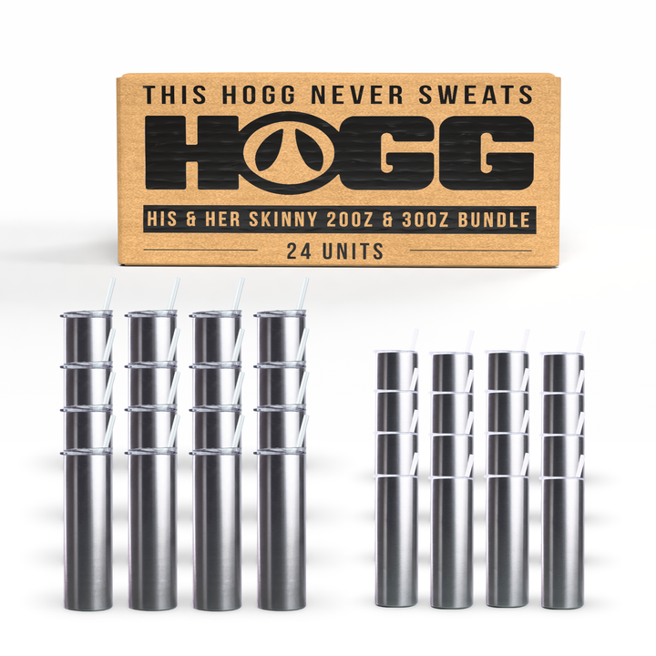 His & Her Skinny 20oz & 30oz Bundle (24 Units) | Wholesale Skinny Tumbler Bundle