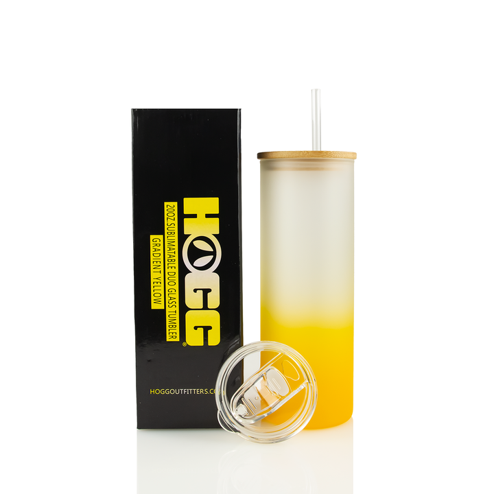 20oz Sublimatable Gradient Glass Duo Skinny Tumbler - Yellow