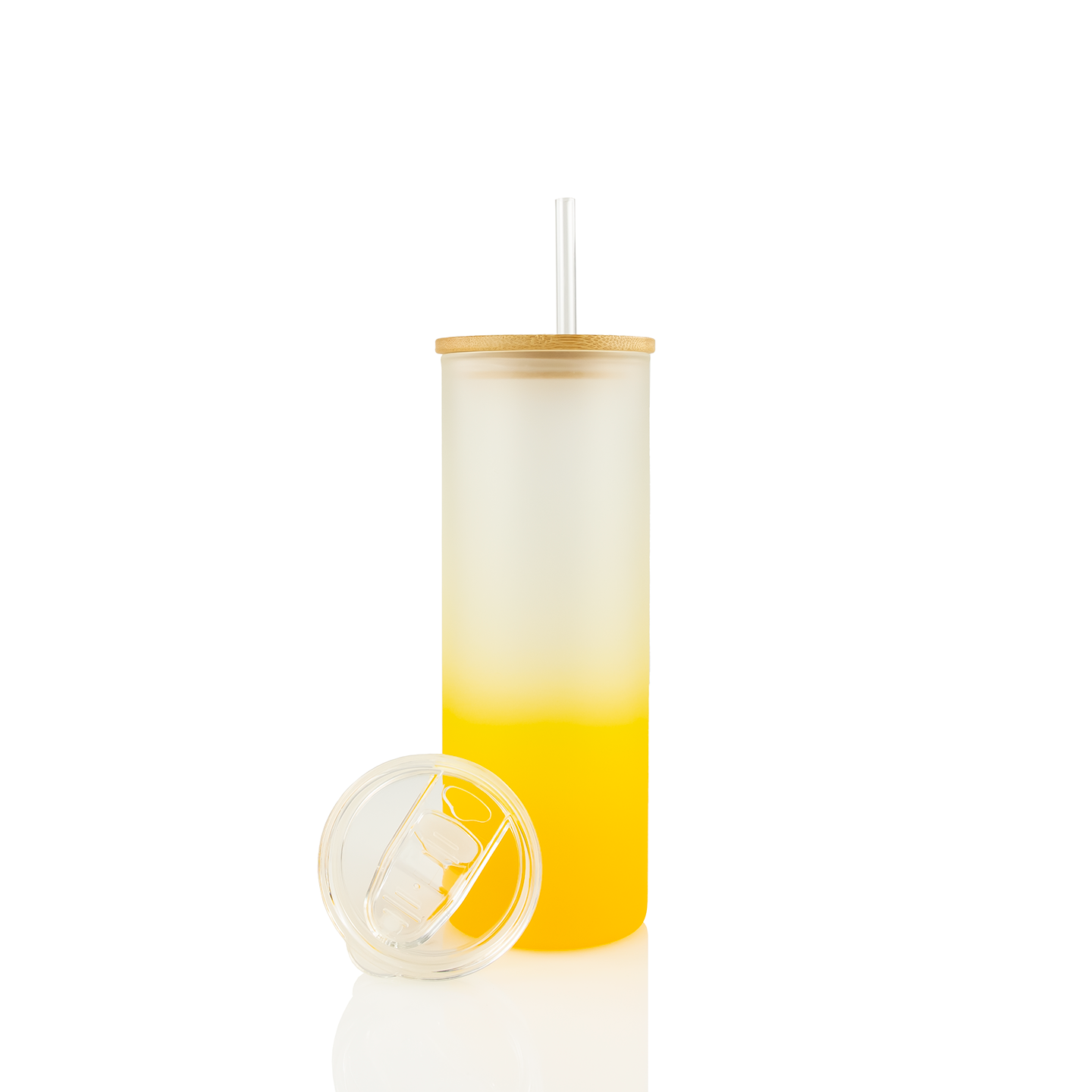 ***LIQUIDATION*** GOBELET SKINNY DUO EN VERRE DÉGRADÉ SUBLIMATABLE DE 20 oz - JAUNE 