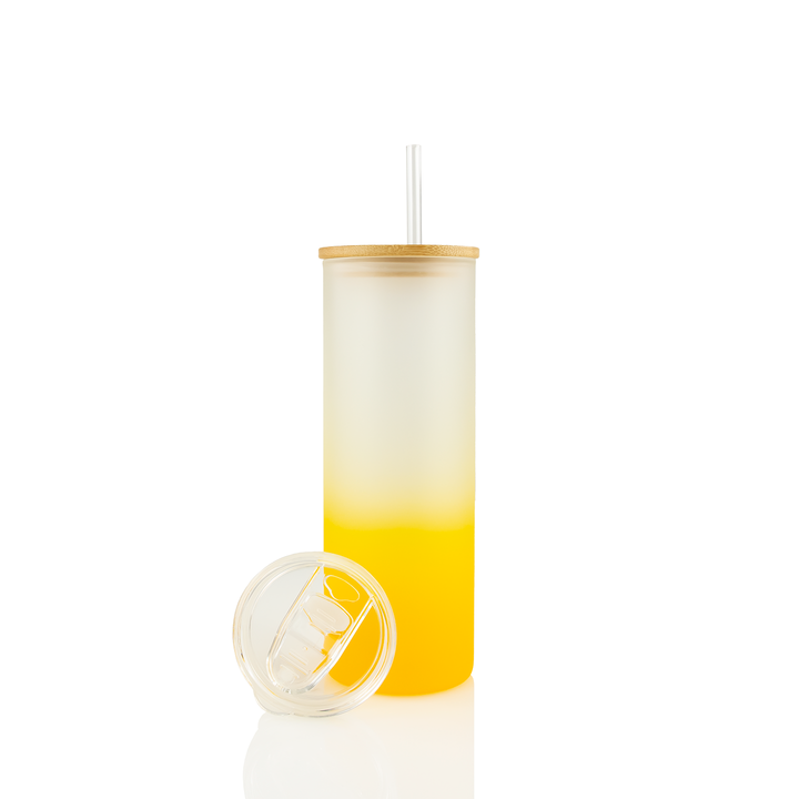 20oz Sublimatable Gradient Glass Duo Skinny Tumbler - Yellow
