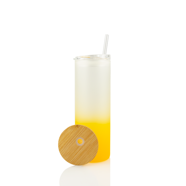 20oz Sublimatable Gradient Glass Duo Skinny Tumbler - Yellow