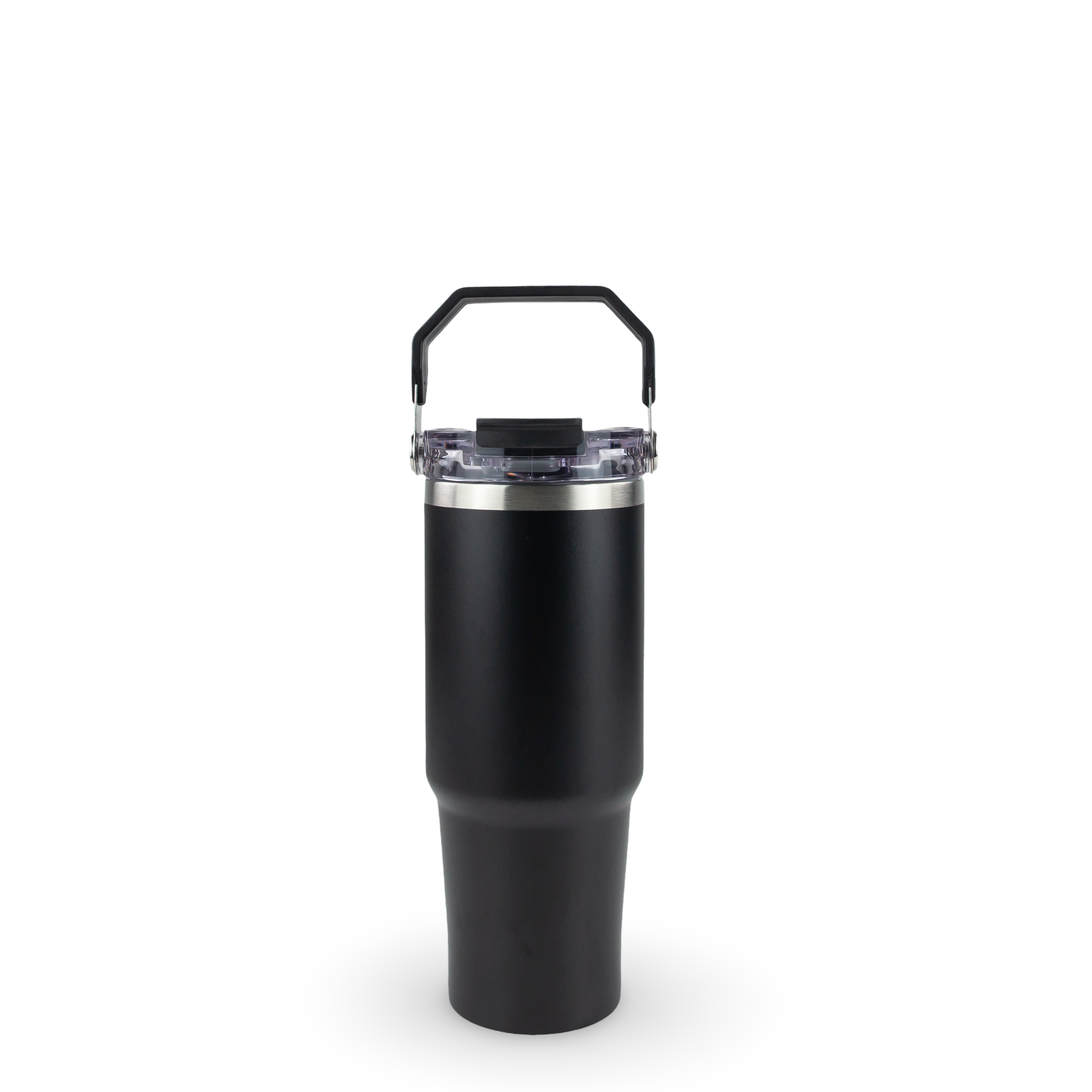 30oz POWDER COATED TRI-SIP TUMBLER - BLACK