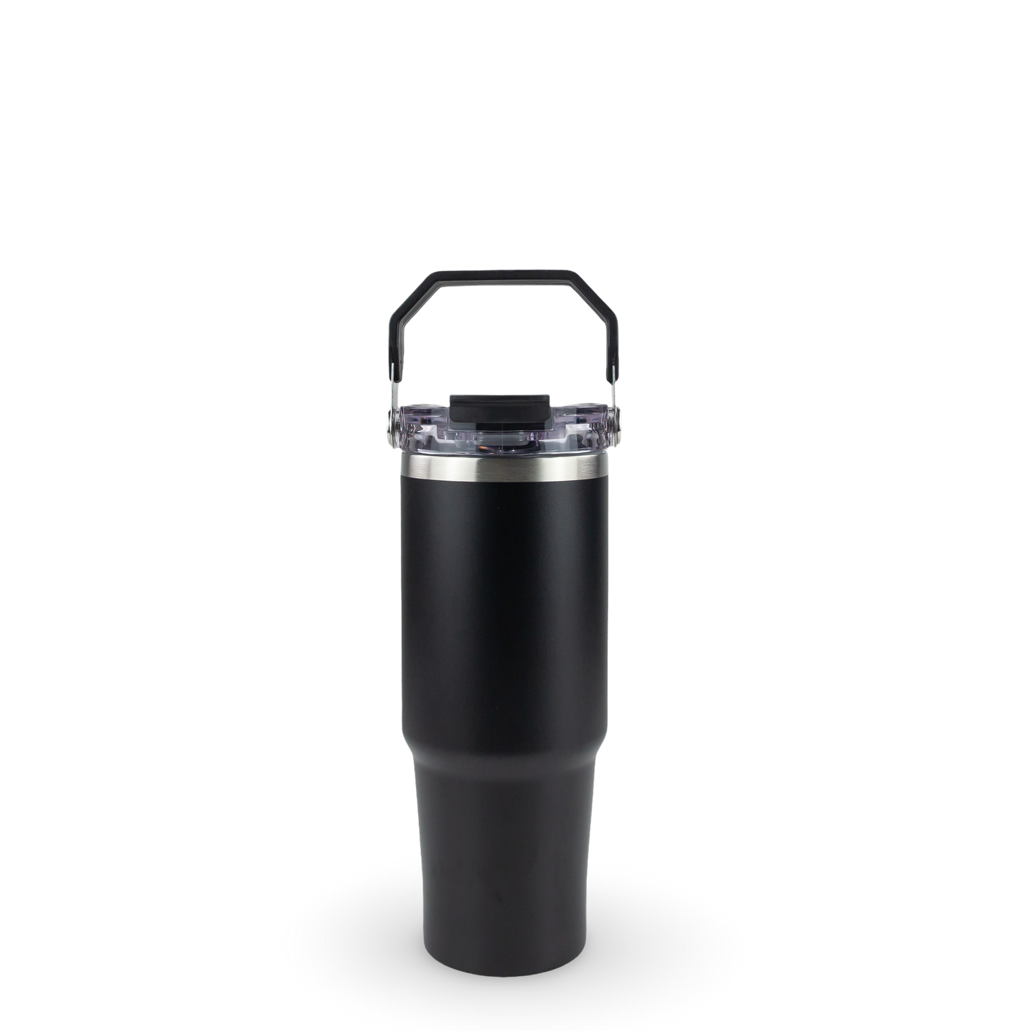 30oz POWDER COATED TRI-SIP TUMBLER - BLACK