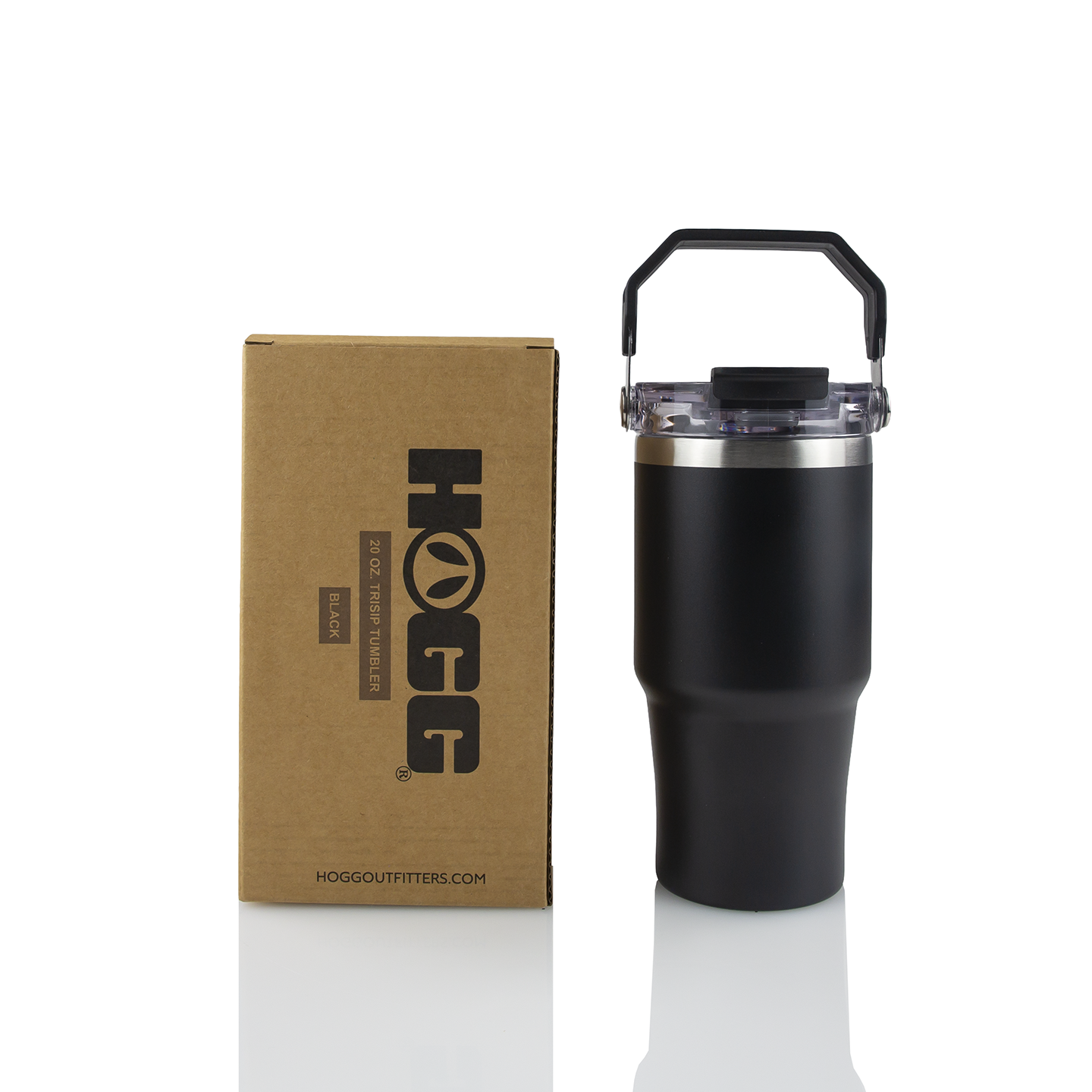 20oz POWDER COATED TRI-SIP TUMBLER (BLACK)