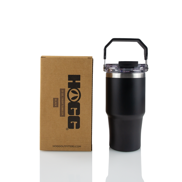 20oz Powder Coated Tri-Sip Tumbler (Black)