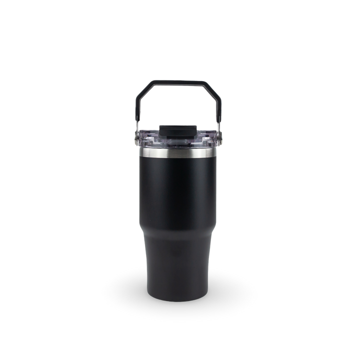 20oz Powder Coated Tri-Sip Tumbler (Black)