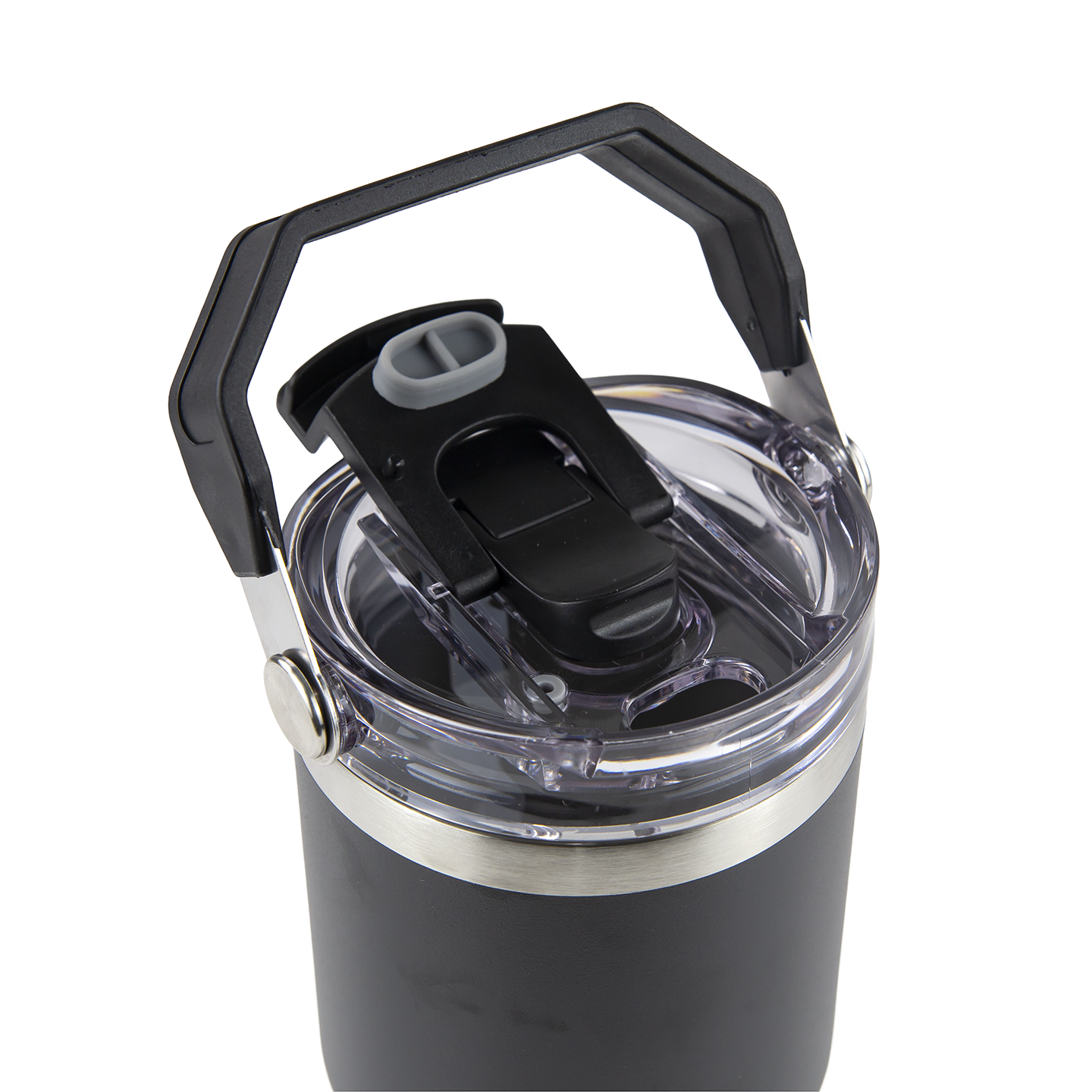 20oz POWDER COATED TRI-SIP TUMBLER (BLACK)