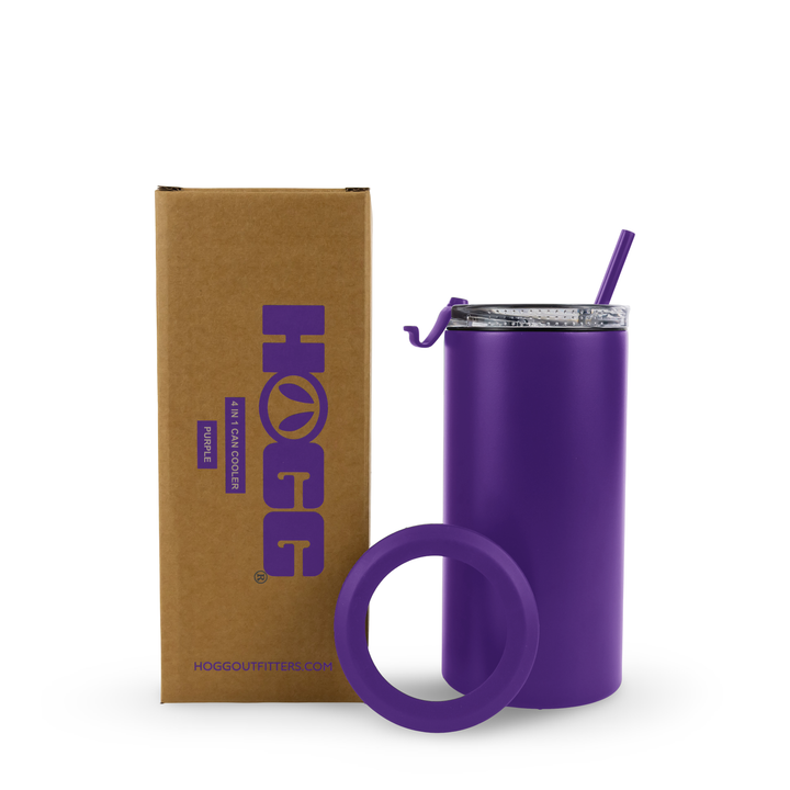 4 in 1 Powder Coated Can Cooler — Purple