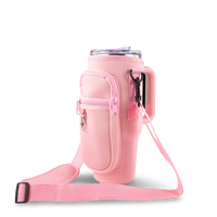 40oz Portable Tumbler Sleeve Bag w/ Strap & Hook - side view | tumbler handle accessory